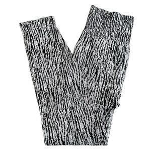 Athleta Womens Black‎ White High Rise Flurry Elemental Tight Legging Large